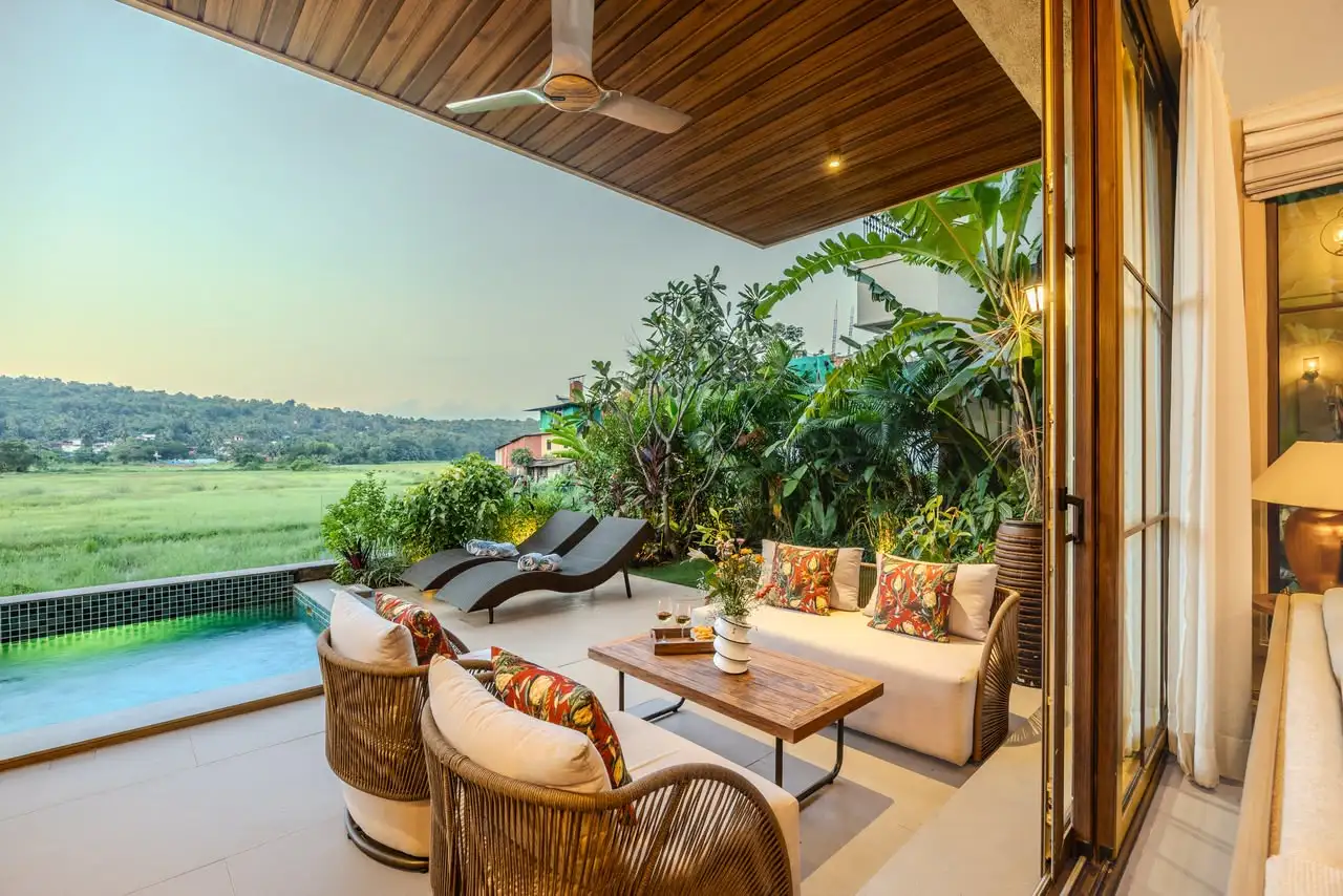 Veranda overlooking the fields, Banyan Bliss 2