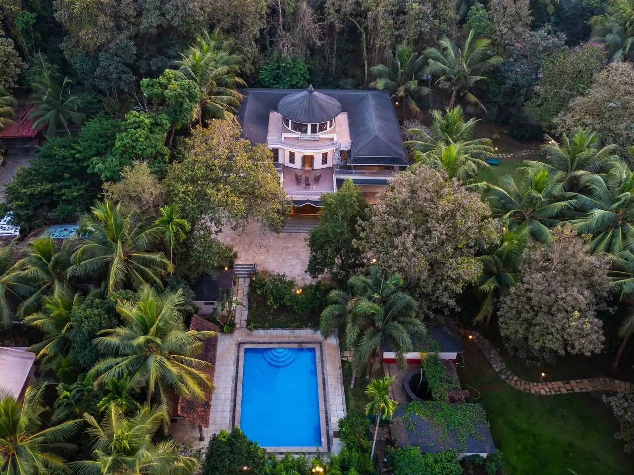 Aerial view at dusk, Solitaire Old Goa