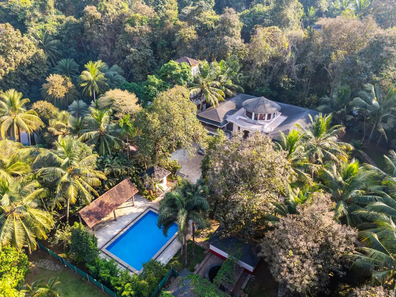 Villa and pool from above, Solitaire Old Goa